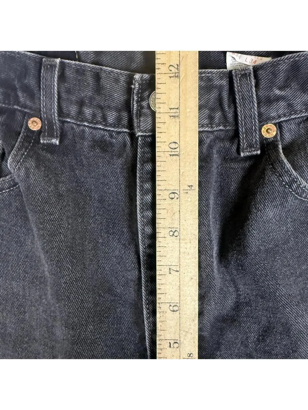 Levi's 505 Men's Size 34x34 Black Regular Fit Straight Leg Jeans Ankle Length